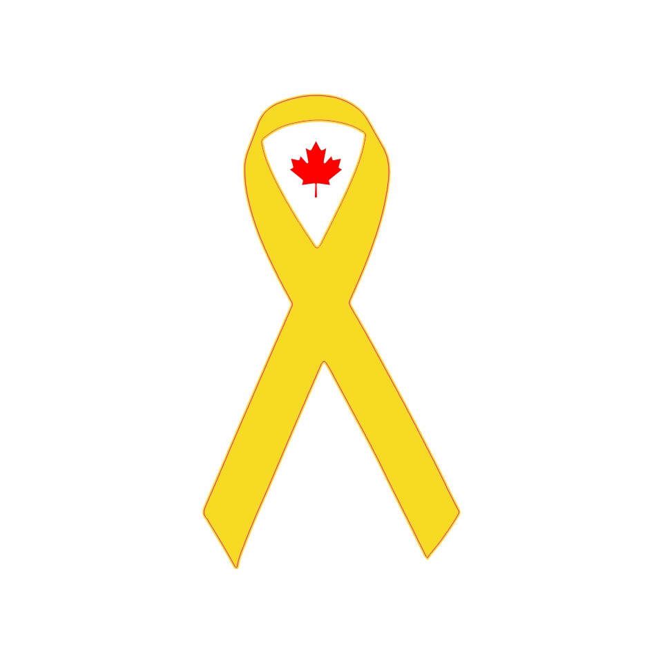 Support Our Troops Ribbon in Yellow